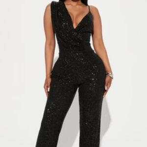 Black sequin jumpsuit